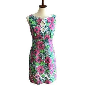 LILLY PULITZER Mini-Dress Bloomin Cacoonin Pink Green Butterfly Floral